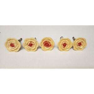 Home Inspirations Decorative 2" Wide Knobs Yellow/Red Lots Of 5